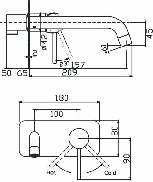 Ideal Wall Mixer With Outlet