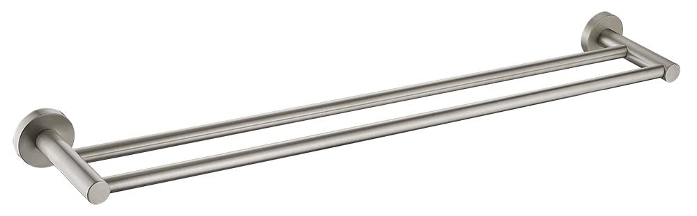 Ideal Double Towel Rail (Brushed Nickel) - Hellycar Brushed Nickel Towel Rail - Towel Rack