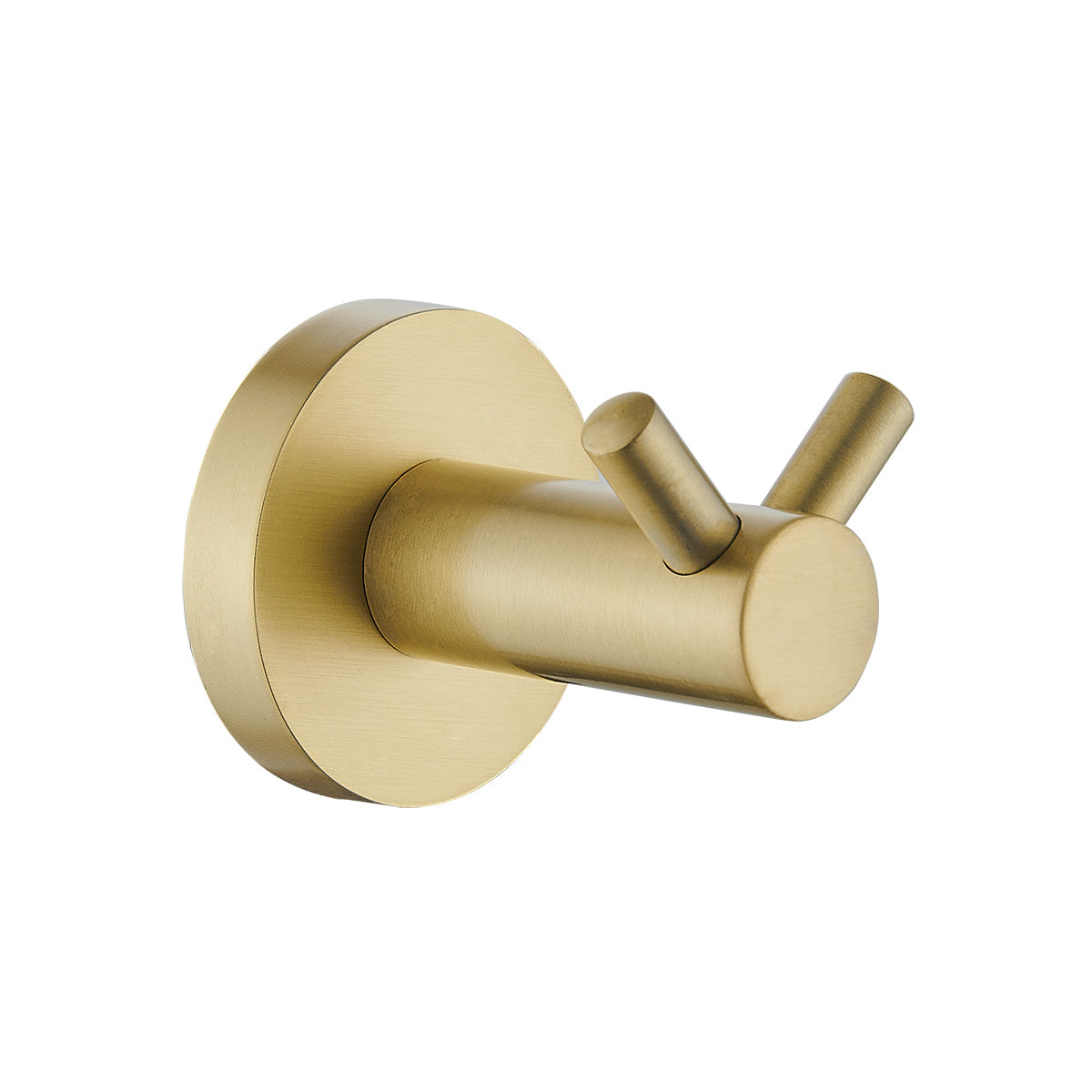 BA854 (BG) / Ideal Double Robe Hook (Brushed Gold) - Hellycar Brushed Gold Double Robe Hook For Bathroom