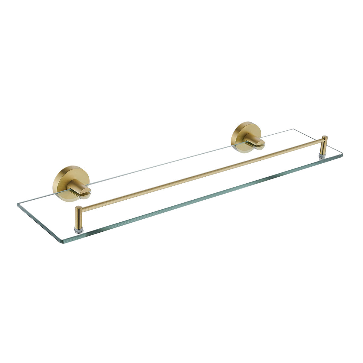 BA857 (BG) / Ideal Shelf (Brushed Gold) - Hellycar Ideal Brushed Gold Shelf - Brushed Gold Glass Bathroom Shelf