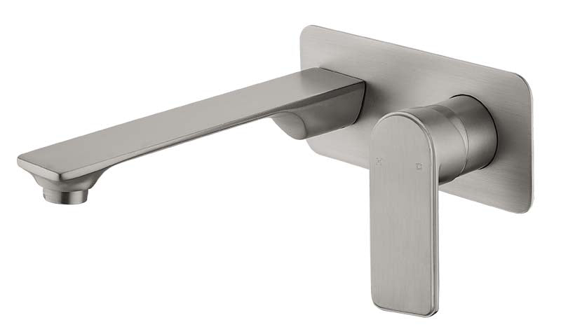 BTWS1 (BN) / Bateau Wall Mixer With Outlet (Brushed Nickel) - Tapart Brushed Nickel Wall Mounted Tap - Wall Mount Bath Mixer