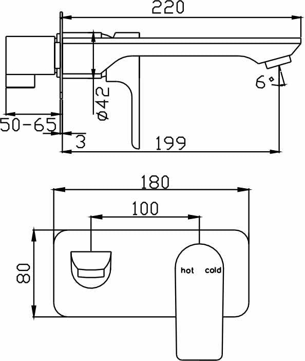 Bateau Wall Mixer With Outlet