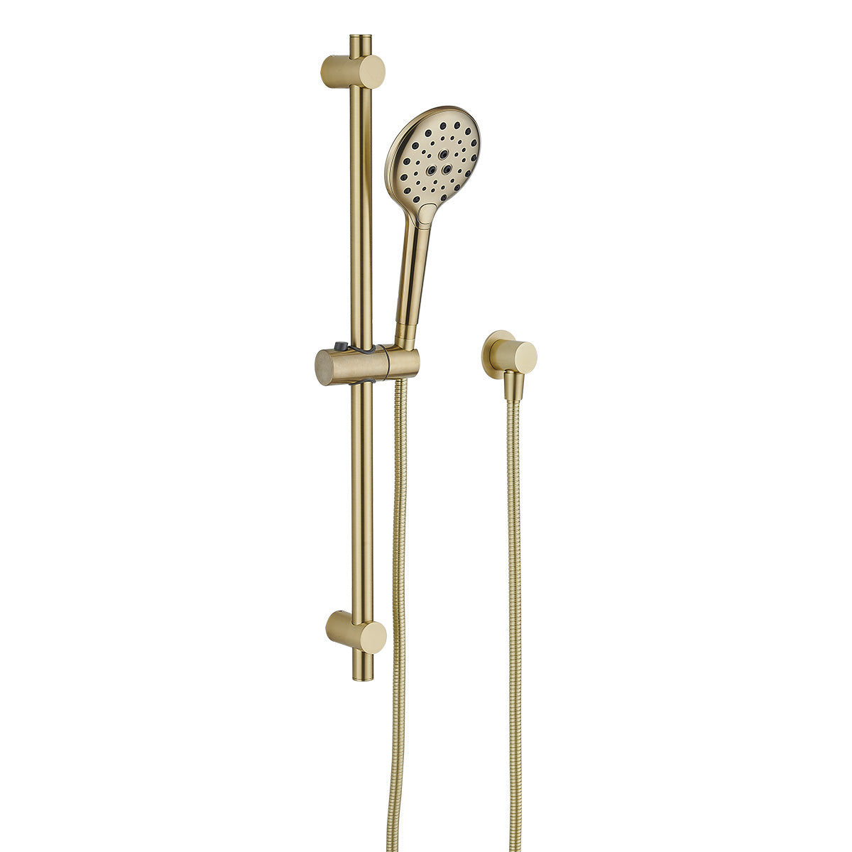 IDHSR1 (BG) / Ideal Hand Shower On Rail (Brushed Gold) - Hellycar Brushed Gold Handheld Shower With Rail