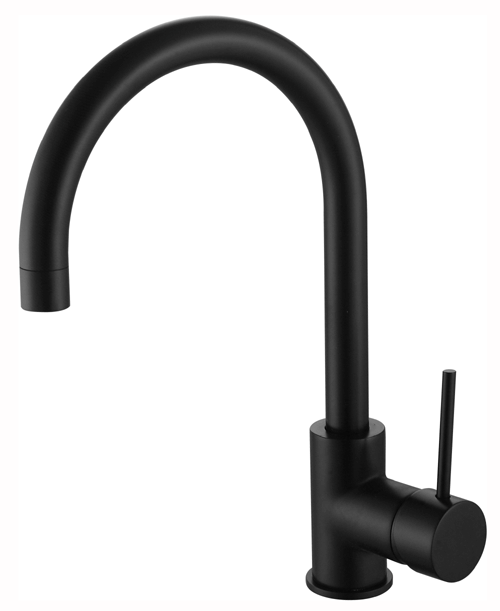 IDK3 (B) / Ideal Sink Mixer (Black) - Hellycar Black Gooseneck Sink Mixer Tap