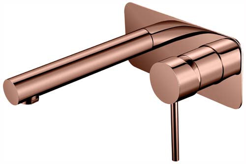 IDWS1 (RG) / Ideal Wall Mixer With Outlet (Rose Gold) - Hellycar Rose Gold Bathroom Mixer Tap - Wall Mounted Basin Mixer