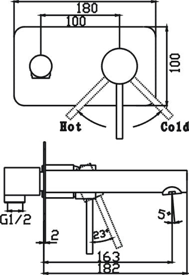 Ideal Wall Mixer With Outlet (Black)