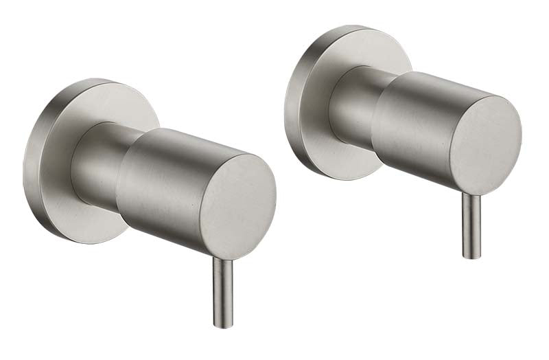 LXW1 (BN) / Luxury Wall Top Assemblies (Brushed Nickel) - Hellycar Brushed Nickel Quarter Turn Wall-Mounted Tap