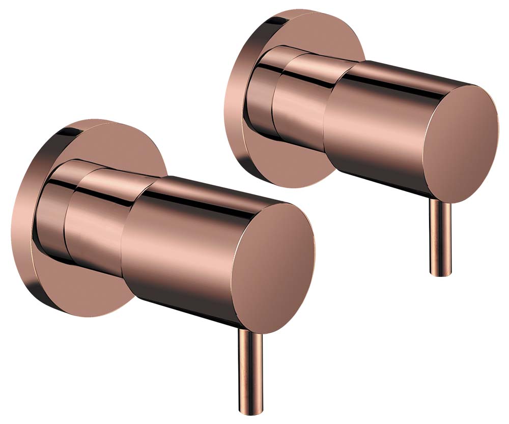 LXW1 (RG) / Luxury Wall Top Assemblies (Rose Gold) - Hellycar Rose Gold Quarter Turn Wall Mounted Tap