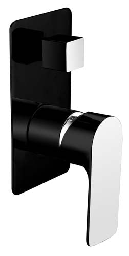 SLWD1 (BC) / Sleek Wall Mixer With Diverter (Black / Chrome)