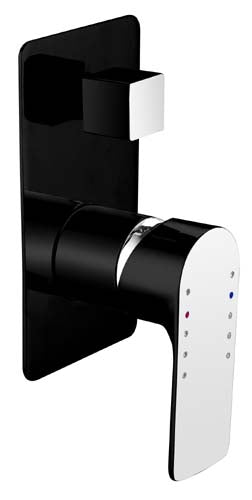 SLWD1 (LBC) / Sleek Wall Mixer With Diverter (Luxury / Black / Chrome)