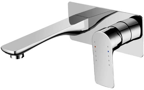 SLWS1 (L) / Sleek Wall Mixer With Outlet (Luxury) - Tapart Bathroom Wall Mixer - Wall Mounted Basin Mixer