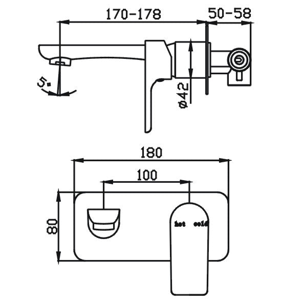 Sleek Wall Mixer With Outlet