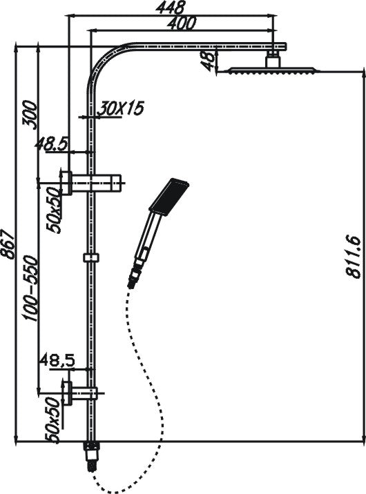 Eric Shower System With Rail